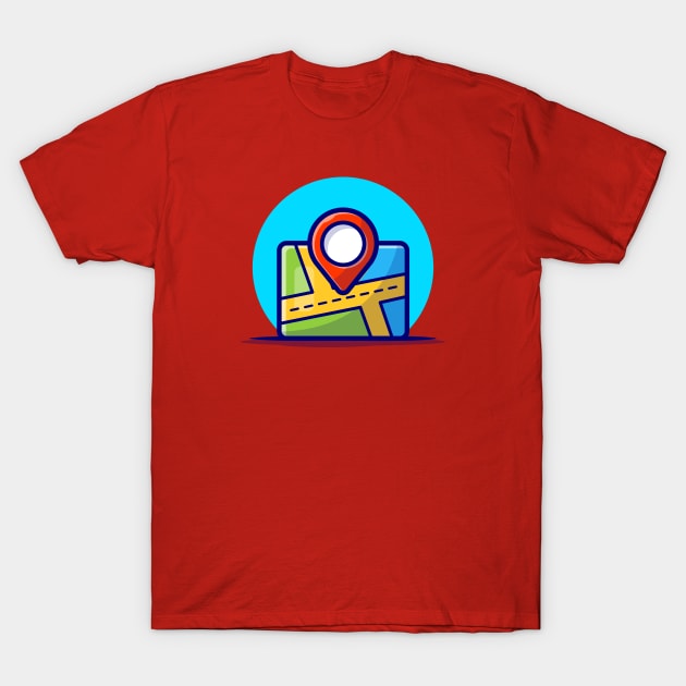 Maps Cartoon Vector Icon Illustration (2) T-Shirt by Catalyst Labs